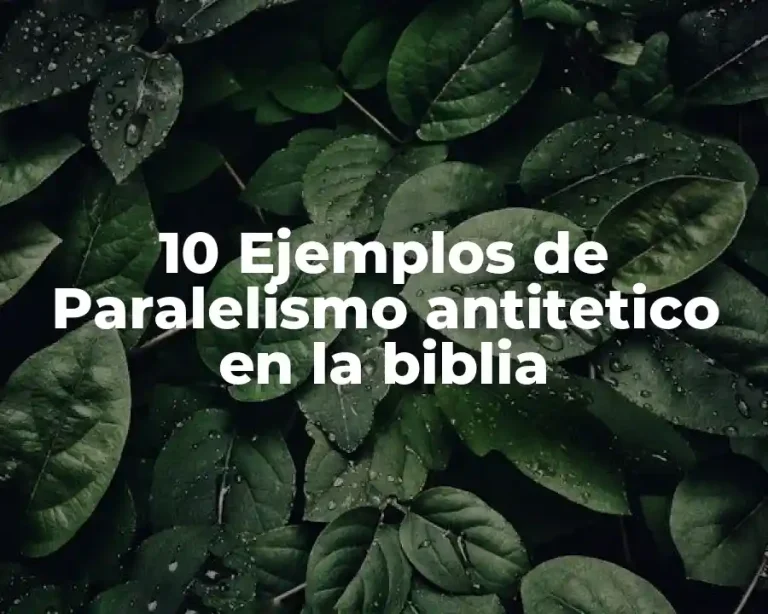 10 Ejemplos de Paralelismo antitetico en la biblia