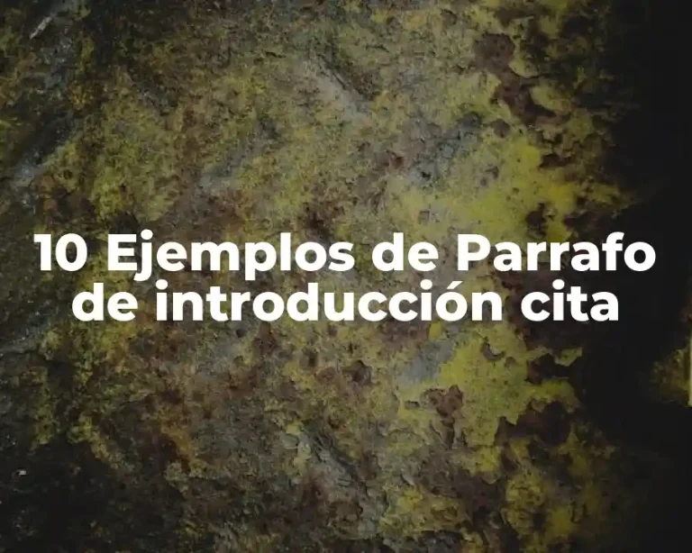 10 Ejemplos de Parrafo de introducción cita