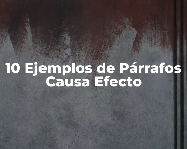 10 Ejemplos de Párrafos Causa Efecto