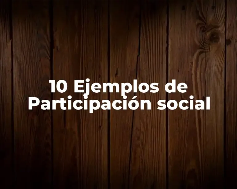10 Ejemplos de Participación social