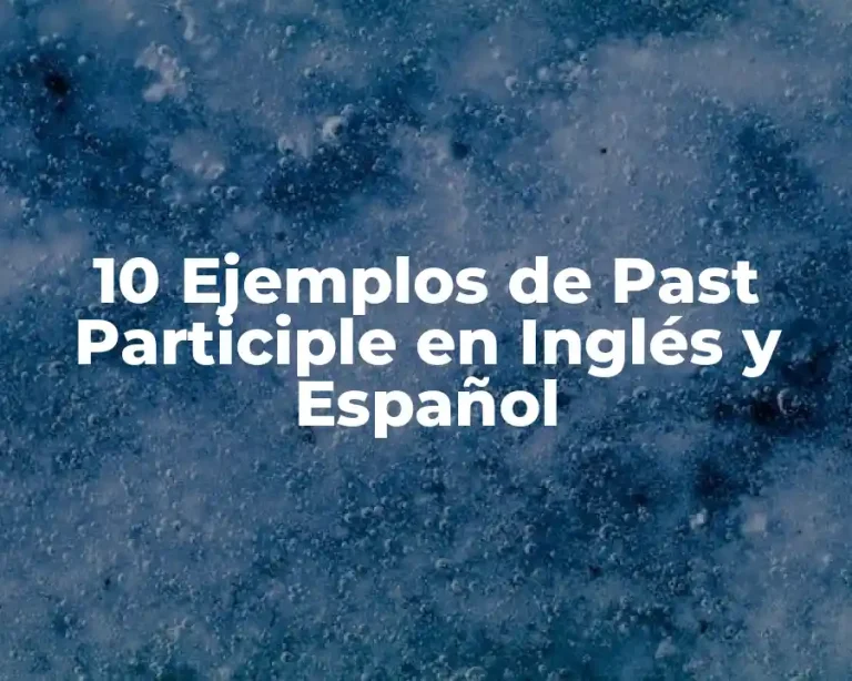 10 Ejemplos de Past Participle en Inglés y Español