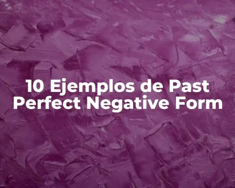 10 Ejemplos de Past Perfect Negative Form