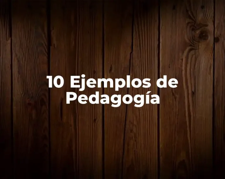 10 Ejemplos de Pedagogía