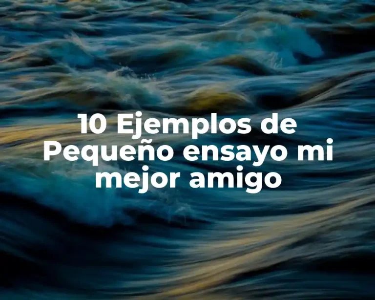 10 Ejemplos de Pequeño ensayo mi mejor amigo
