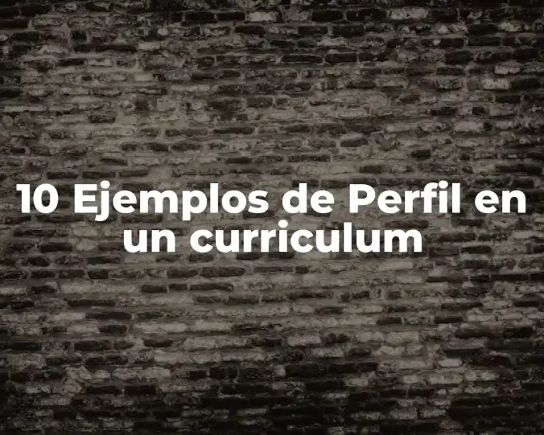 10 Ejemplos de Perfil en un curriculum