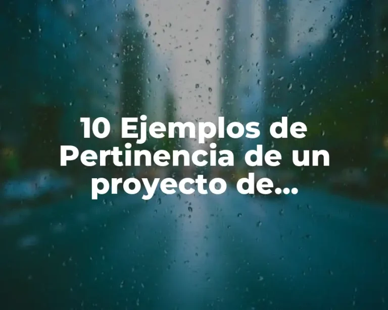 10 Ejemplos de Pertinencia de un proyecto de investigación