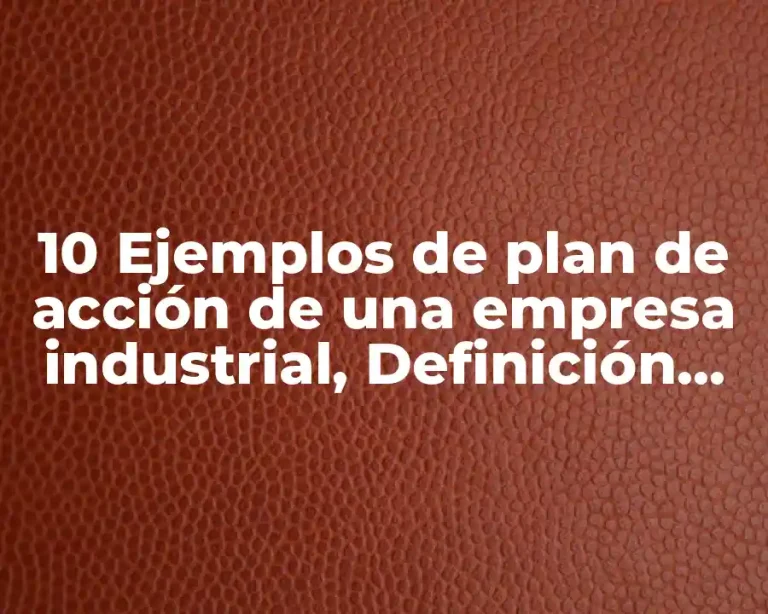 10 Ejemplos de plan de acción de una empresa industrial, Definición, Diferencias y para que sirve