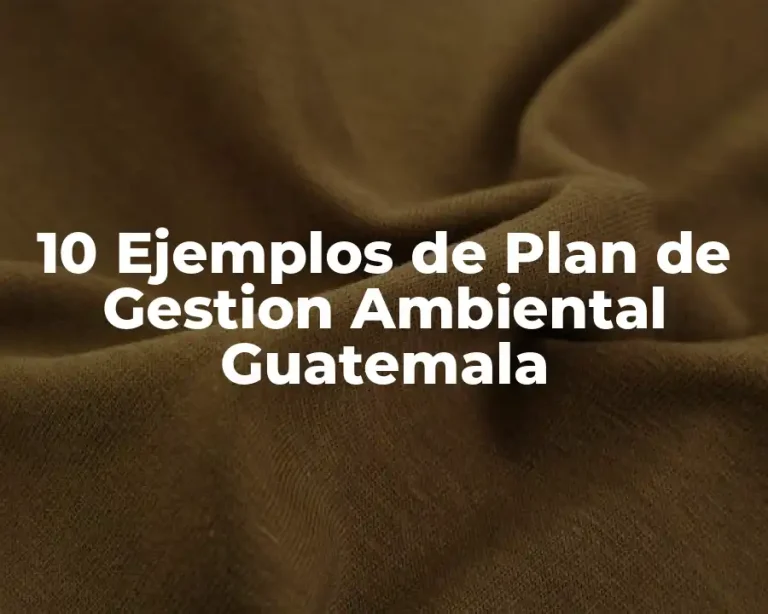 10 Ejemplos de Plan de Gestion Ambiental Guatemala