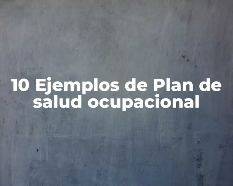 10 Ejemplos de Plan de salud ocupacional