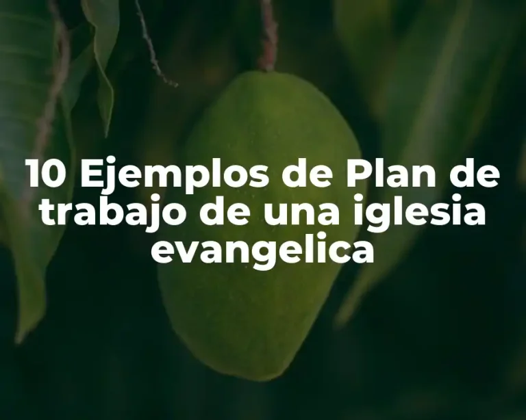 10 Ejemplos de Plan de trabajo de una iglesia evangelica