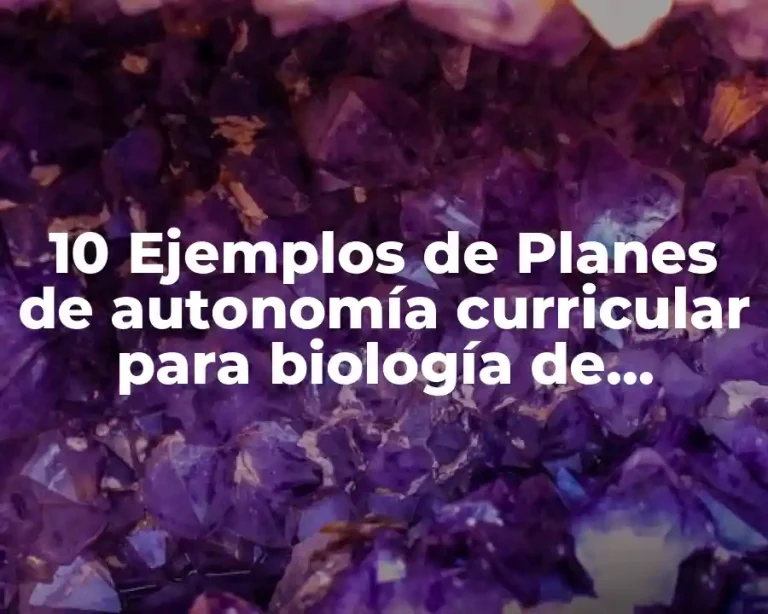 10 Ejemplos de Planes de autonomía curricular para biología de secundaria