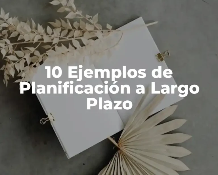 10 Ejemplos de Planificación a Largo Plazo