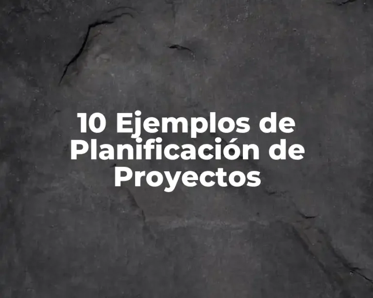 10 Ejemplos de Planificación de Proyectos