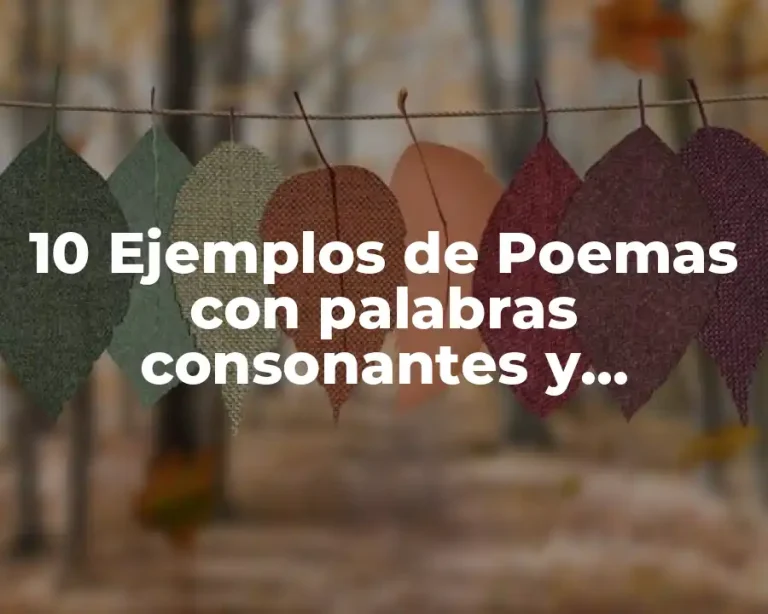 10 Ejemplos de Poemas con palabras consonantes y asonantes