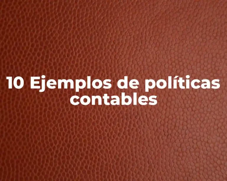 10 Ejemplos de políticas contables