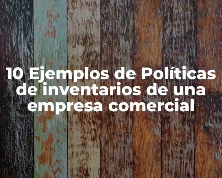 10 Ejemplos de Políticas de inventarios de una empresa comercial