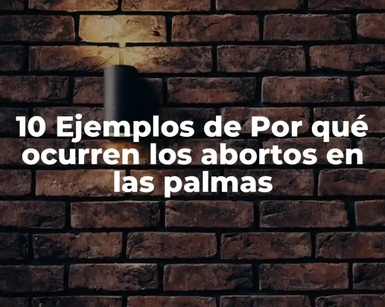 10 Ejemplos de Por qué ocurren los abortos en las palmas