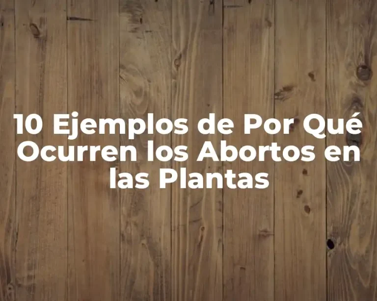 10 Ejemplos de Por Qué Ocurren los Abortos en las Plantas