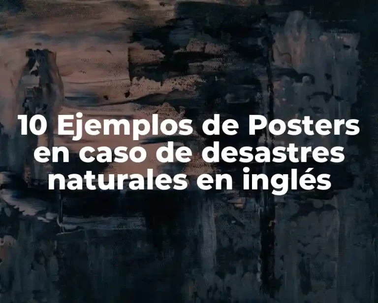 10 Ejemplos de Posters en caso de desastres naturales en inglés