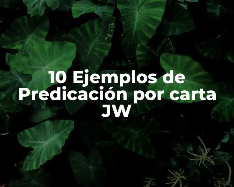 10 Ejemplos de Predicación por carta JW