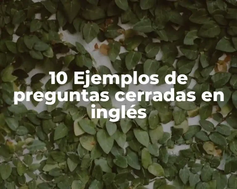 10 Ejemplos de preguntas cerradas en inglés