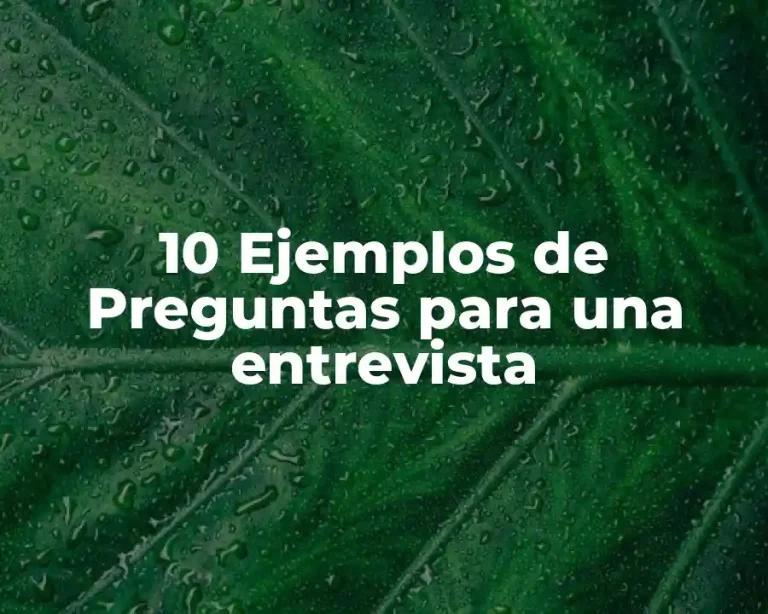 10 Ejemplos de Preguntas para una entrevista