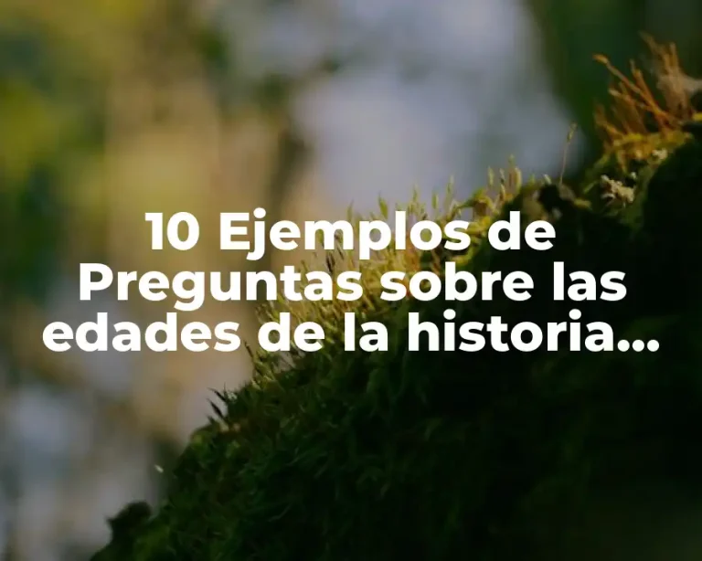 10 Ejemplos de Preguntas sobre las edades de la historia universal