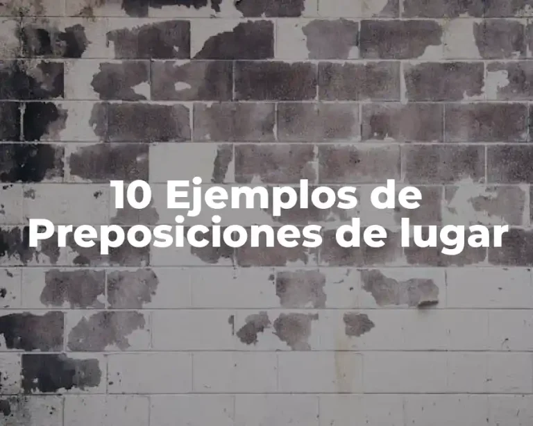 10 Ejemplos de Preposiciones de lugar