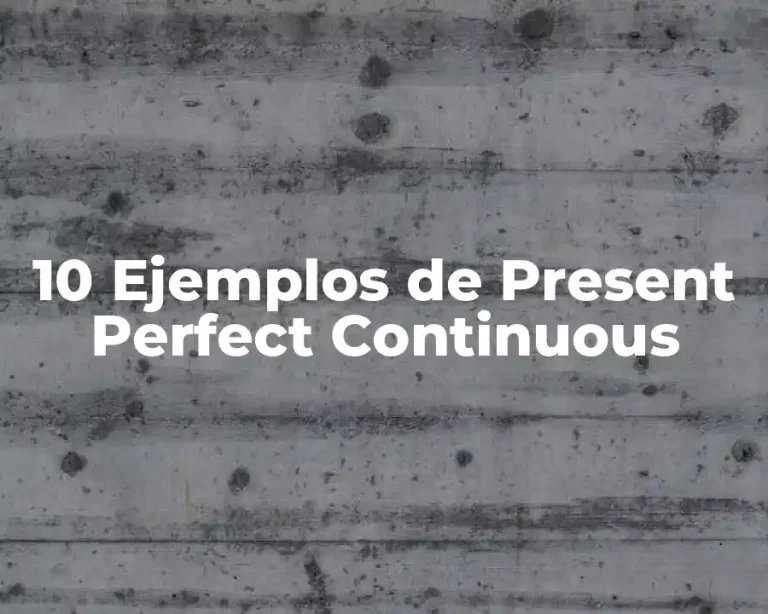10 Ejemplos de Present Perfect Continuous