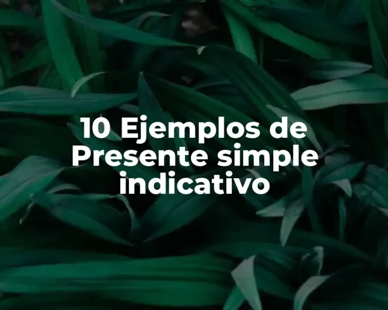 10 Ejemplos de Presente simple indicativo