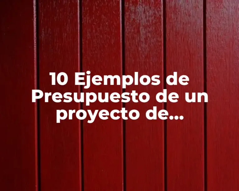 10 Ejemplos de Presupuesto de un proyecto de investigacion en excel