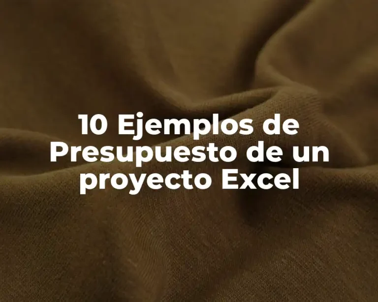 10 Ejemplos de Presupuesto de un proyecto Excel