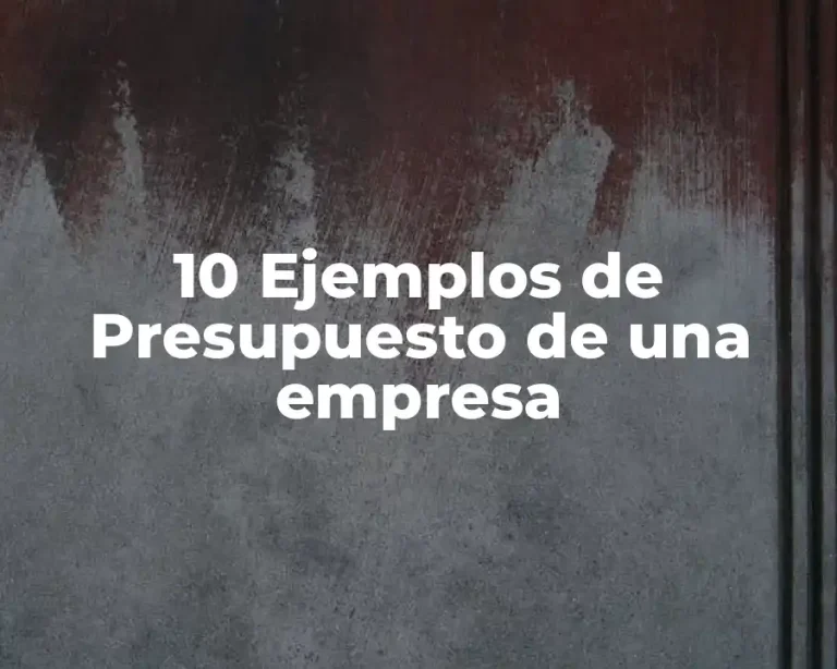 10 Ejemplos de Presupuesto de una empresa