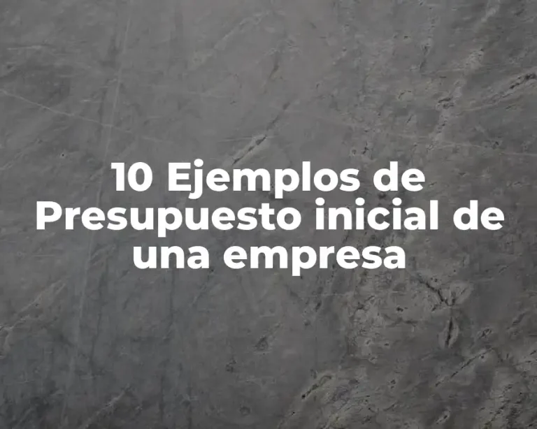 10 Ejemplos de Presupuesto inicial de una empresa