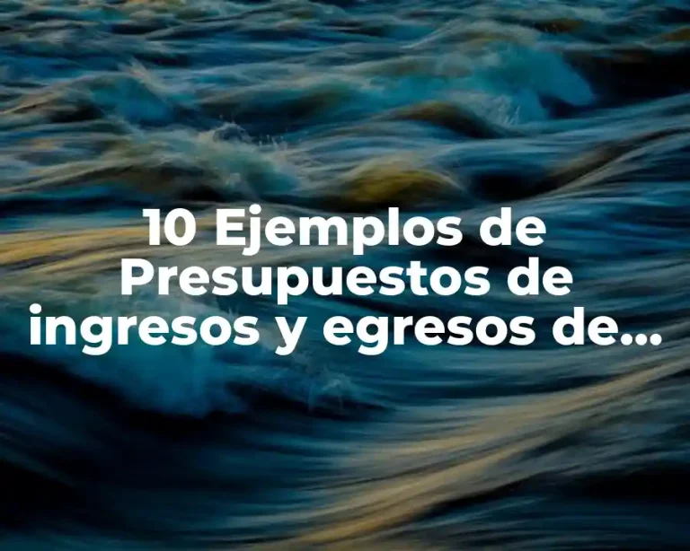 10 Ejemplos de Presupuestos de ingresos y egresos de una persona