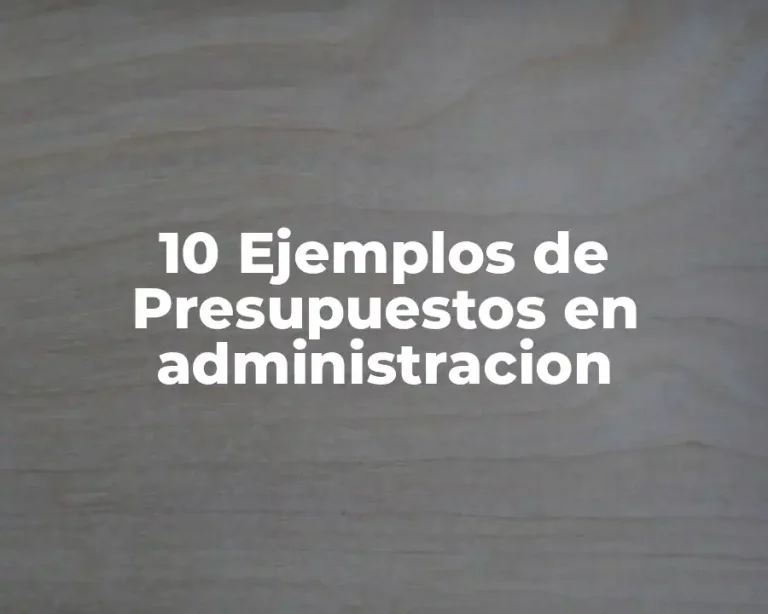 10 Ejemplos de Presupuestos en administracion