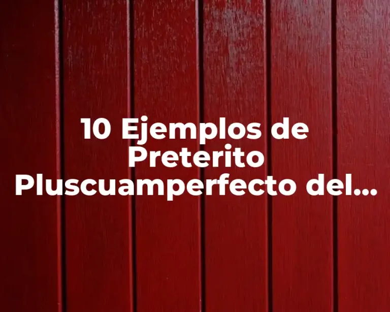 10 Ejemplos de Preterito Pluscuamperfecto del Indicativo