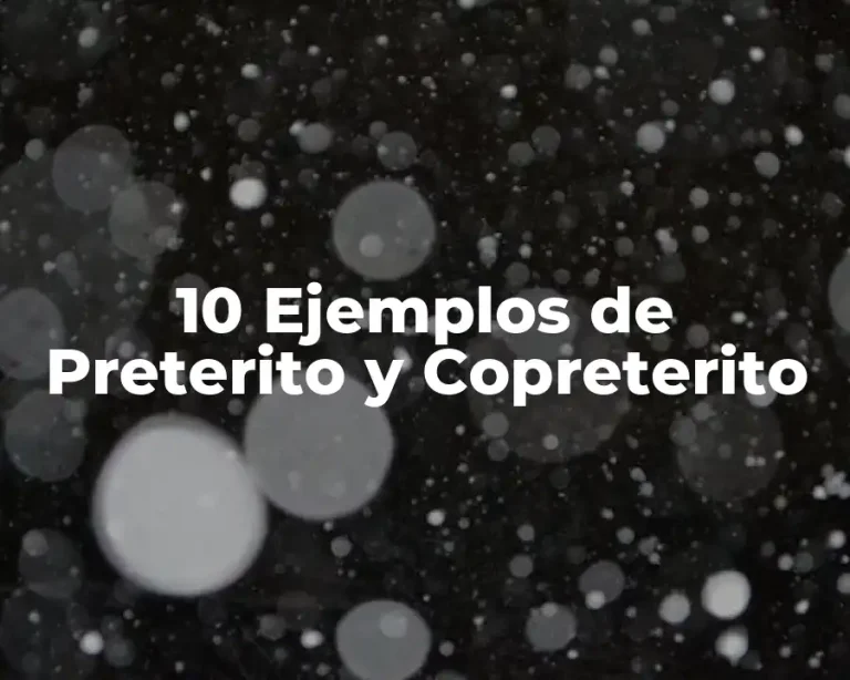 10 Ejemplos de Preterito y Copreterito