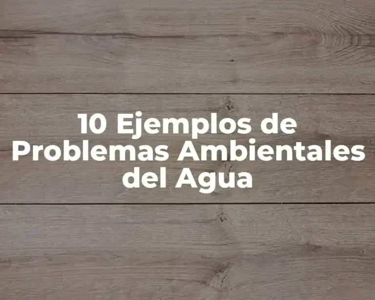 10 Ejemplos de Problemas Ambientales del Agua