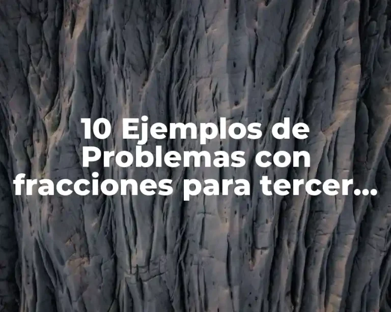10 Ejemplos de Problemas con fracciones para tercer grado de primaria