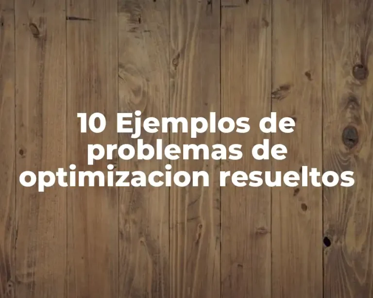 10 Ejemplos de problemas de optimizacion resueltos