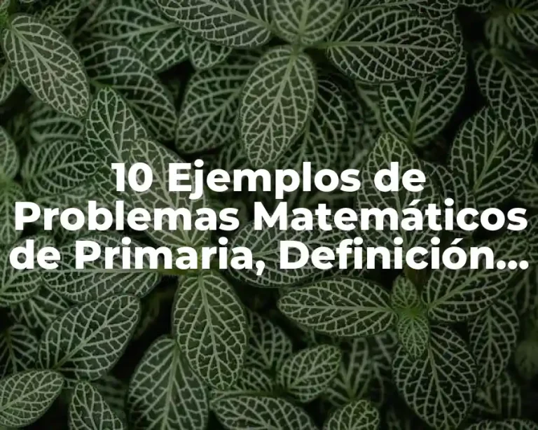 10 Ejemplos de Problemas Matemáticos de Primaria, Definición, Diferencias y para que sirve