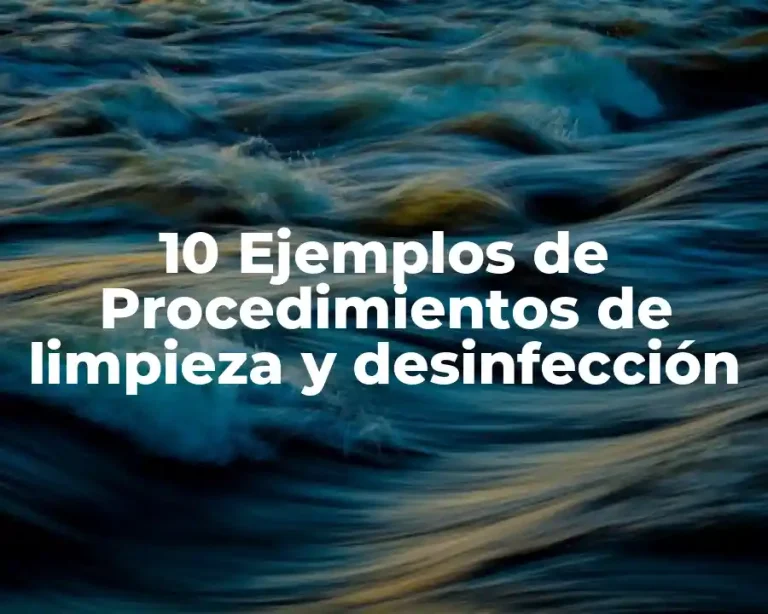 10 Ejemplos de Procedimientos de limpieza y desinfección