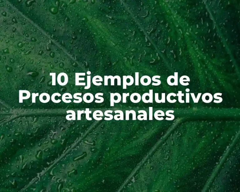 10 Ejemplos de Procesos productivos artesanales