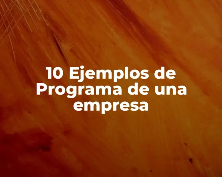 10 Ejemplos de Programa de una empresa