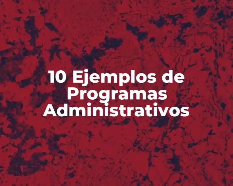 10 Ejemplos de Programas Administrativos