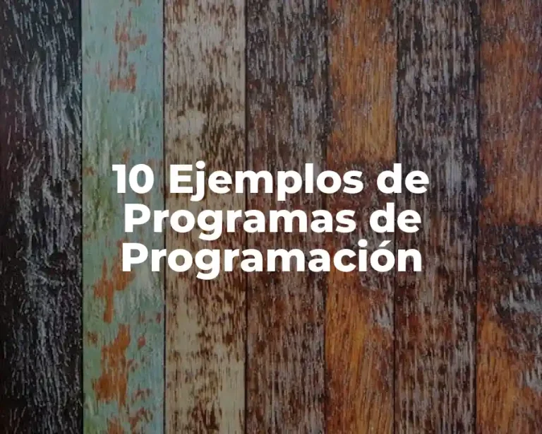 10 Ejemplos de Programas de Programación