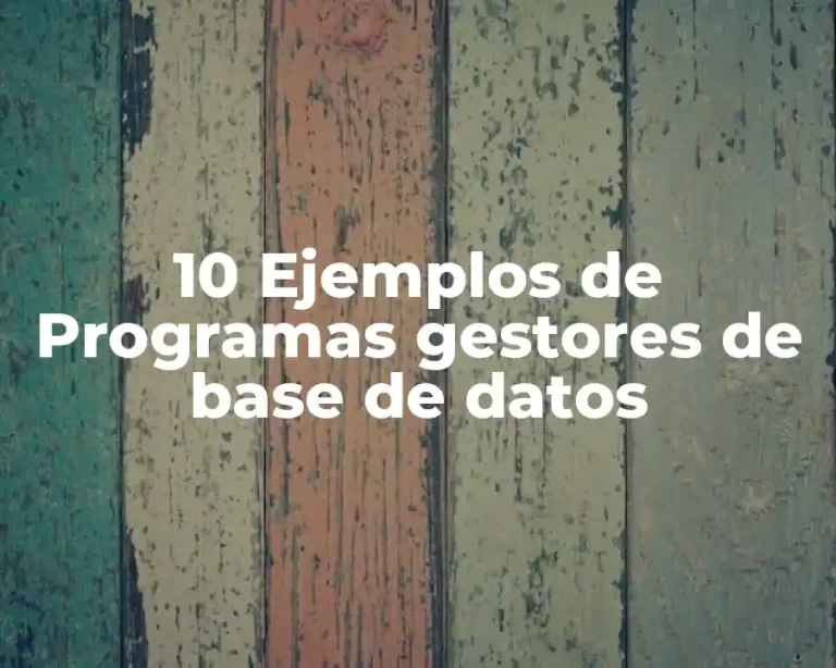 10 Ejemplos de Programas gestores de base de datos