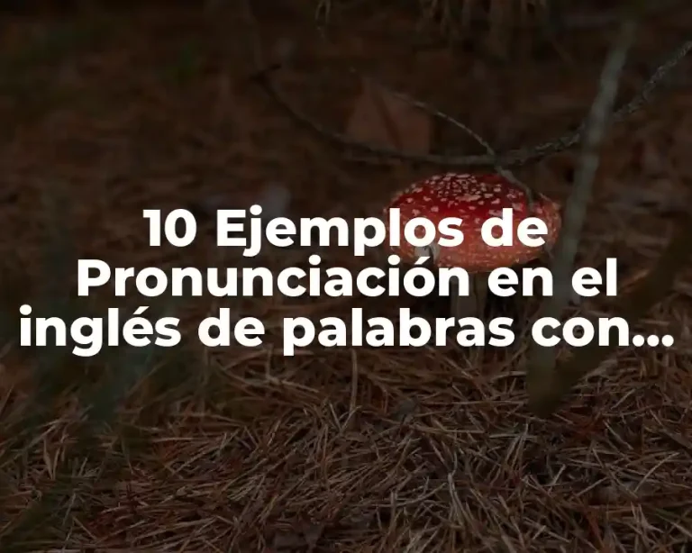 10 Ejemplos de Pronunciación en el inglés de palabras con una sílaba