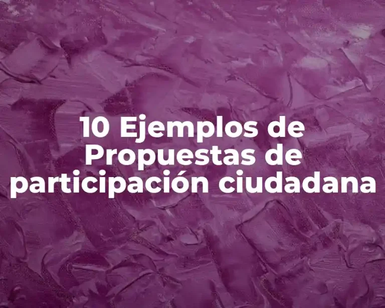 10 Ejemplos de Propuestas de participación ciudadana